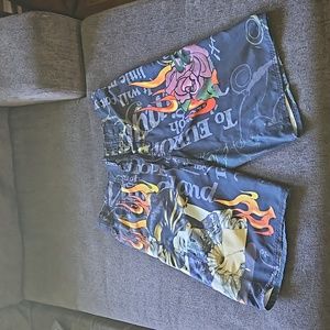 Mens tattoo swim shorts sz XL